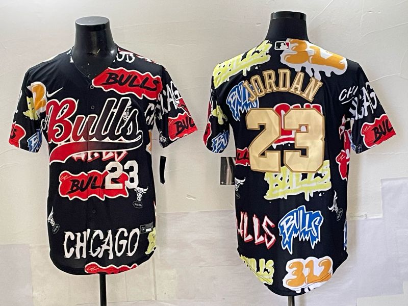 Men Chicago Bulls Nike #23 Jordan black NBA 2025 Jersey style 011